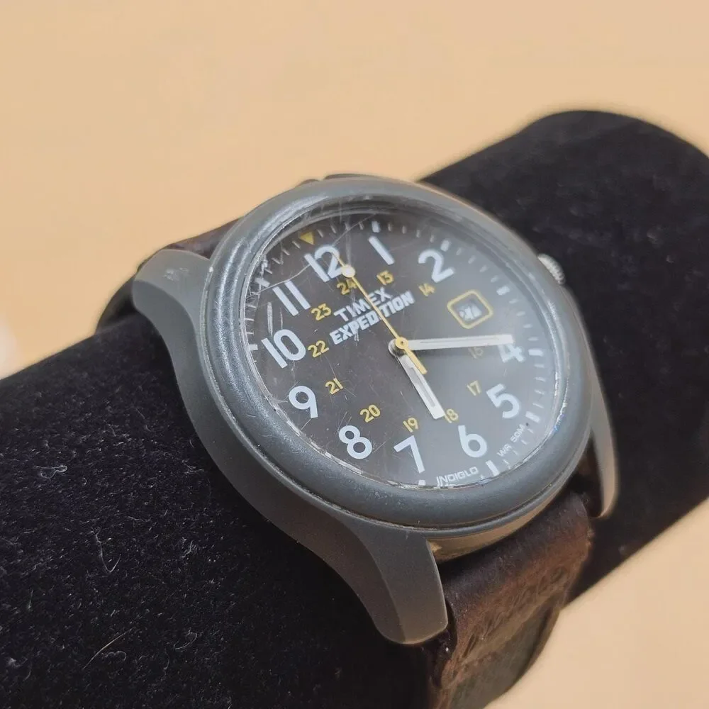 Timex T42571 Mens Expedition Camper Gray/Black 39mm Outdoor Watch New Battery